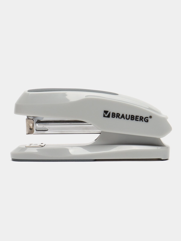 Степлер №24/6, 26/6 BRAUBERG Extra, до 30 листов, серый