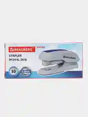 Степлер №24/6, 26/6 BRAUBERG Extra, до 30 листов, серый