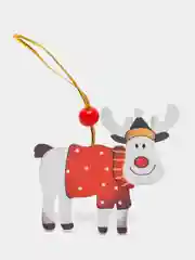 Серый меланж новогодняя ёлочная игрушка из дерева, Подвеска - украшение на ёлку
