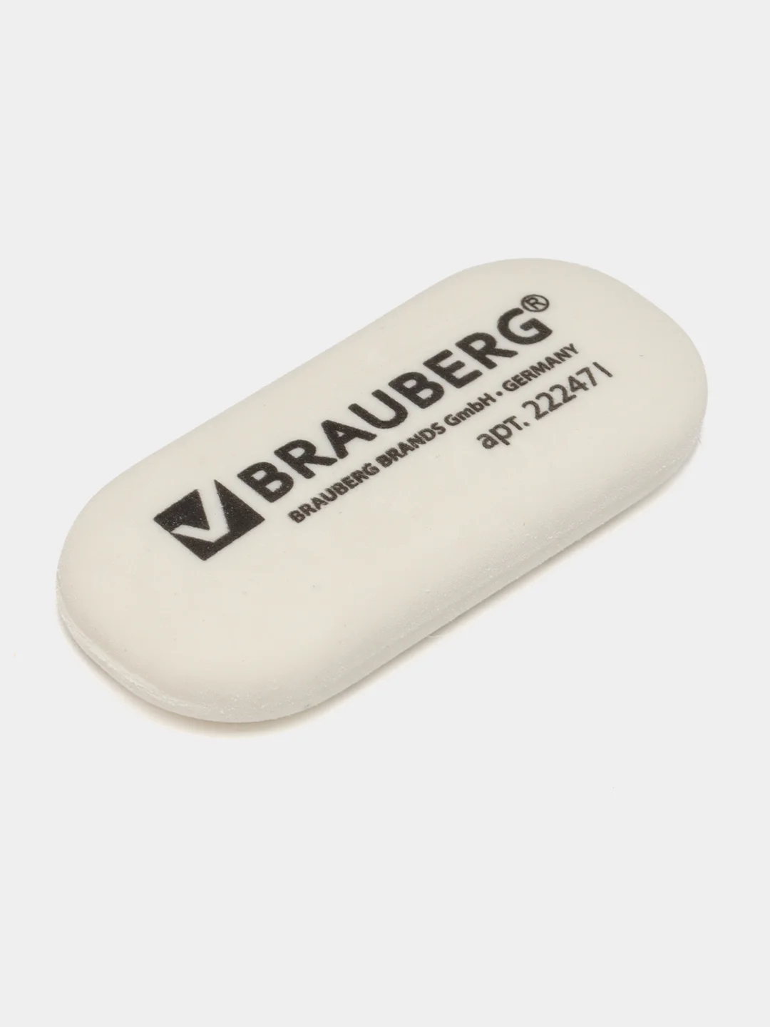 Ластик BRAUBERG Oval, 55 х 23 х 10 мм, белый, овальный