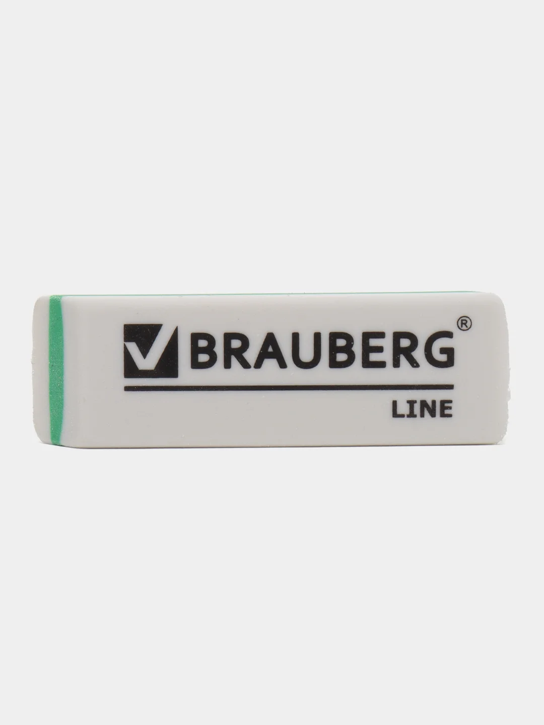 Ластик BRAUBERG Line, 57 х 18 х 8 мм, белый, прямоугольный, скошенные края