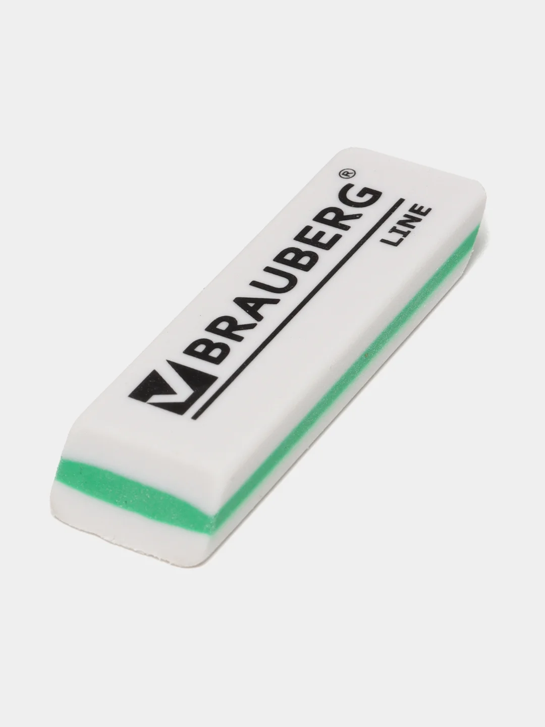 Ластик BRAUBERG Line, 57 х 18 х 8 мм, белый, прямоугольный, скошенные края