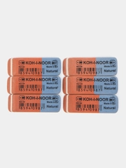 Ластик KOH-I-NOOR 6521/80, 42 х 14 х 8 мм, красно-синий, прямоугольный, натуральный каучук