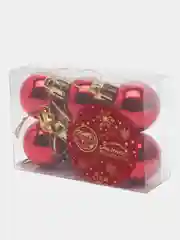 Красный елочные игрушки, набор шаров, 6 штук