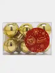 Золотой елочные игрушки, набор шаров, 6 штук