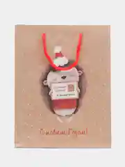 Зеленый пакет подарочный, новогодний, 18*23*10 см, Meshu, крафт