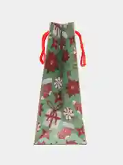 Зеленый пакет подарочный, новогодний, 18*23*10 см, Meshu, крафт