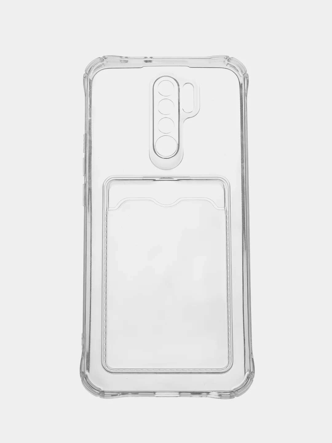 Прозрачный чехол силиконовый Xiaomi redmi 9/9 prime, с кармашком для карт