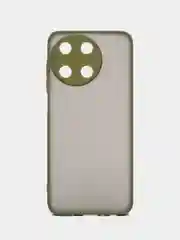 Лесной зеленый чехол Realme 11 4G / Реалми 11 4Г, пластиковый, матовый, с цветными кнопками