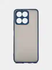 Темно-синий чехол Honor X6a / Хонор Х6а, пластиковый, матовый, с цветными кнопками