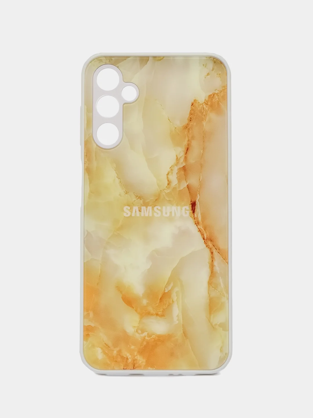 Желтый чехол для Samsung Galaxy A14 (Самсунг Галакси А14), пластиковый, глянцевый