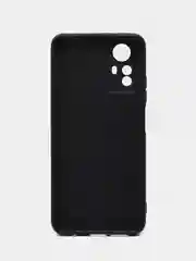 Угольный чехол для Redmi Note 12S / Редми Нот 12С силиконовый, матовый, черный