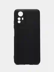 Угольный чехол для Redmi Note 12S / Редми Нот 12С силиконовый, матовый, черный