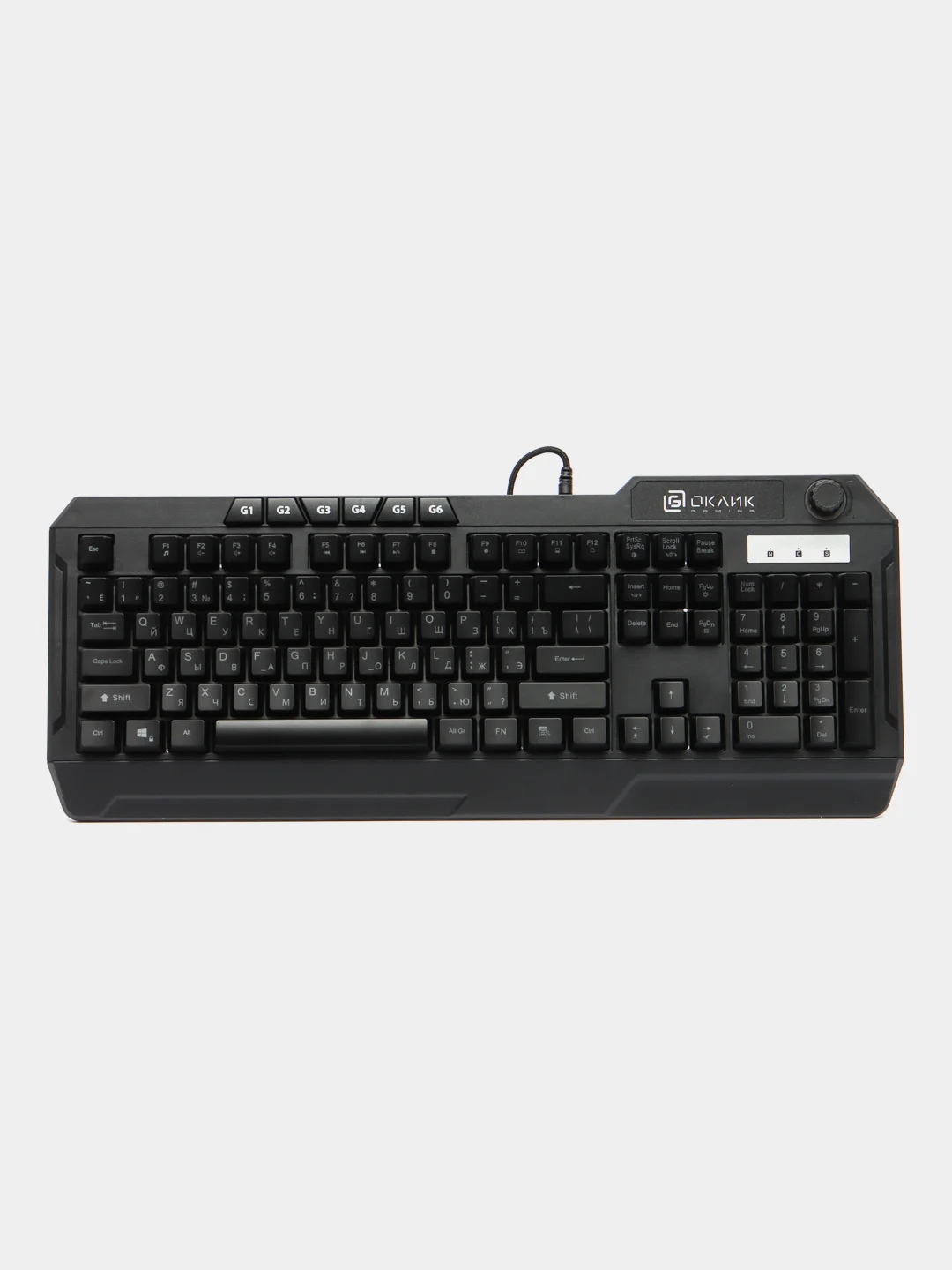Черный клавиатура игровая Oklick 715G, USB, с подсветкой