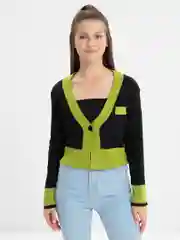 Алый вязаный короткий женский кардиган