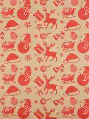 Бумага упаковочная, для подарков, новогодняя, крафт, "Christmas Party", Золотая Сказка