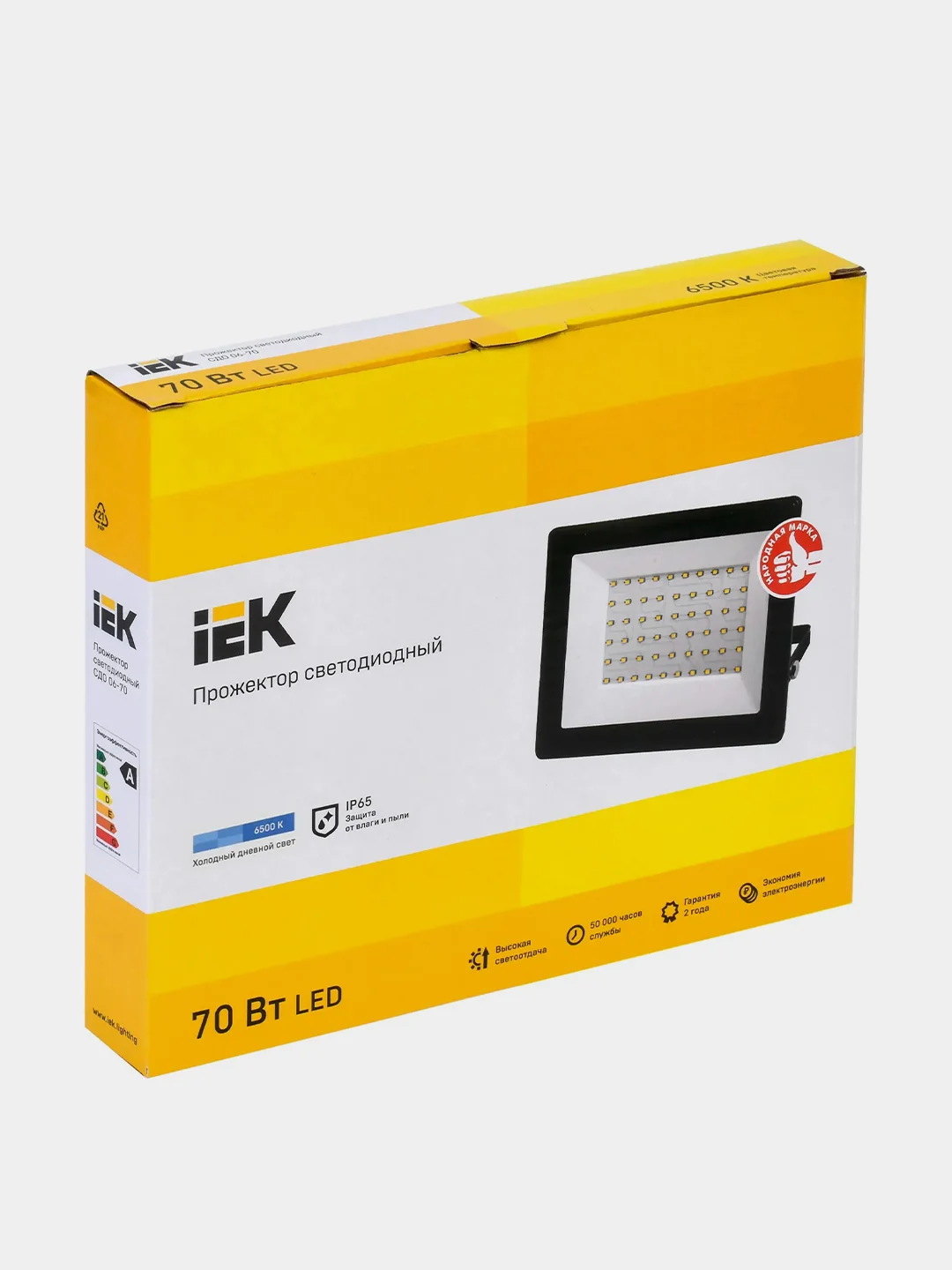 Прожектор светодиодный IEK СДО 06-70, 70Вт, 6500К, 6300Лм, IP65, черный, 232х213х37