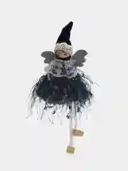 Синий новогодняя ёлочная игрушка подвеска "Ангелочки-куколки"