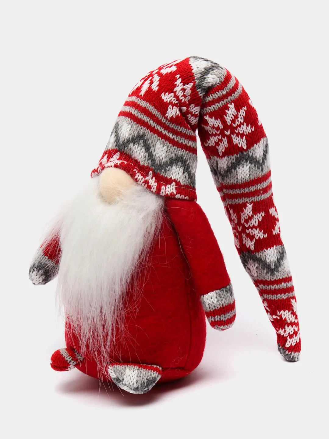 Красный новогодний гномик, гном tomte, гном nisse