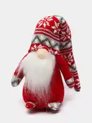 Красный новогодний гномик, гном tomte, гном nisse