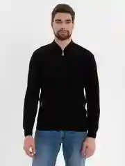 Черный джемпер мужской, с замком