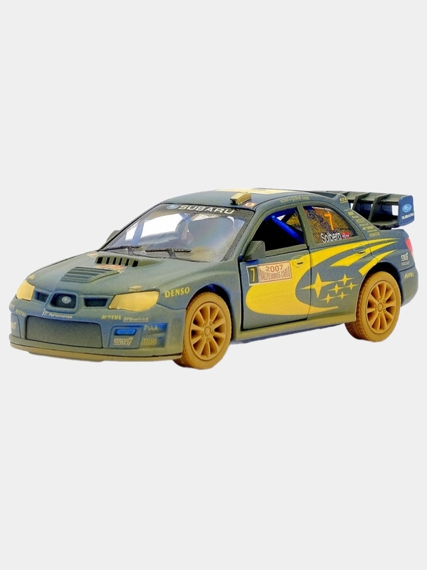 Машинка металлическая инерционная KINSMART Subaru Impreza WRC 2007 Muddy KT5328, 1:36