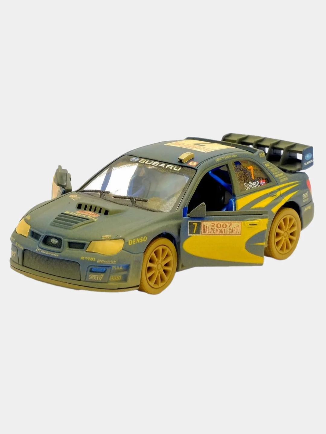 Машинка металлическая инерционная KINSMART Subaru Impreza WRC 2007 Muddy KT5328, 1:36