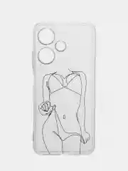 Бордовый силиконовый чехол для Itel Vision 3 PLUS, с принтом, с рисунком, Ител Вижен 3 Плюс