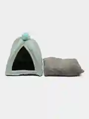 Бирюзовый плюшевая лежанка-домик для кошек и собак
