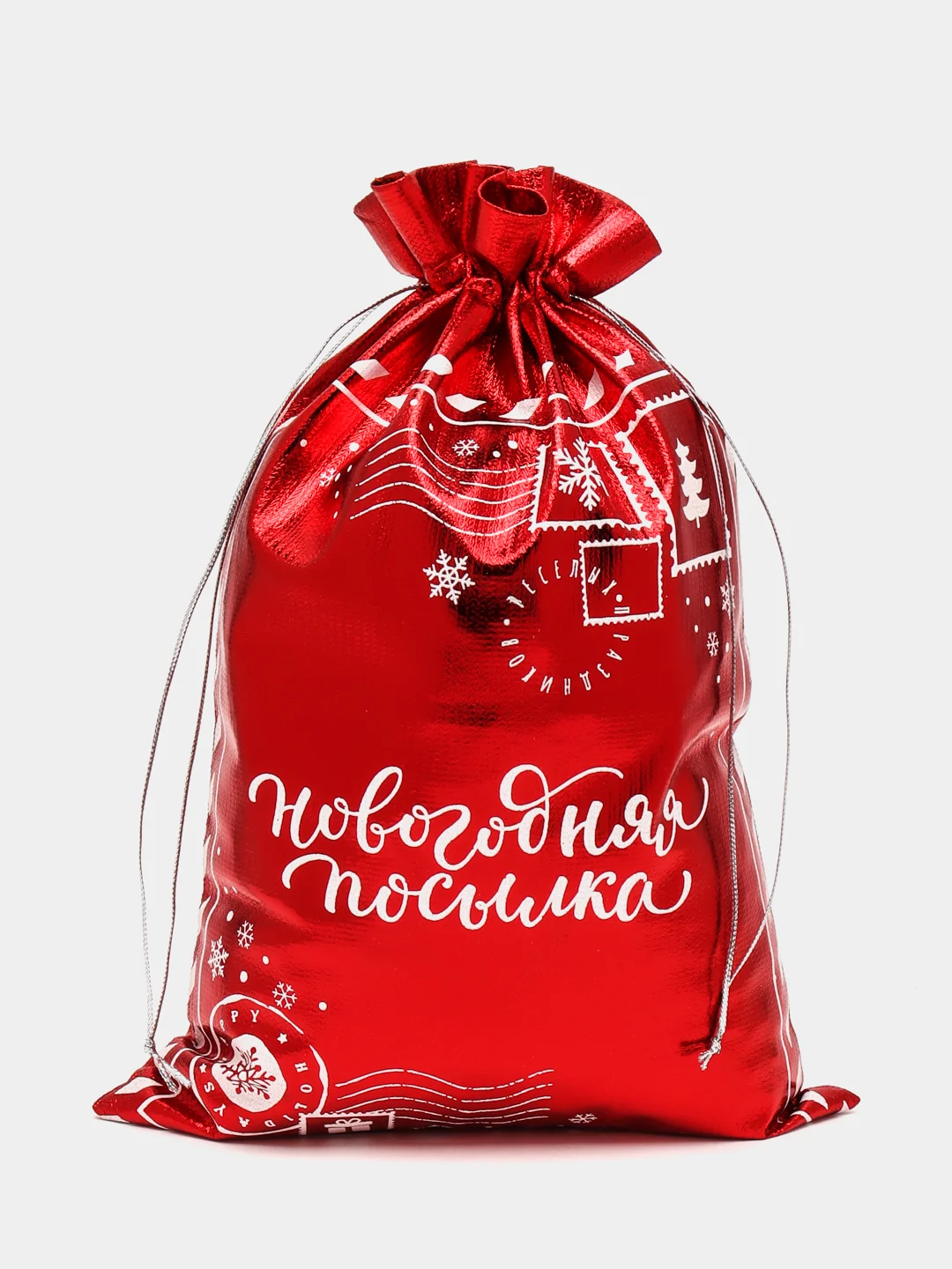 Алый подарочные новогодние мешки