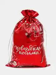Алый подарочные новогодние мешки
