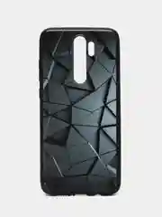 Тёмно-серый силиконовый чехол для Xiaomi Redmi Note 8 Pro, с принтом, с рисунком (Редми Ноут 8 Про)