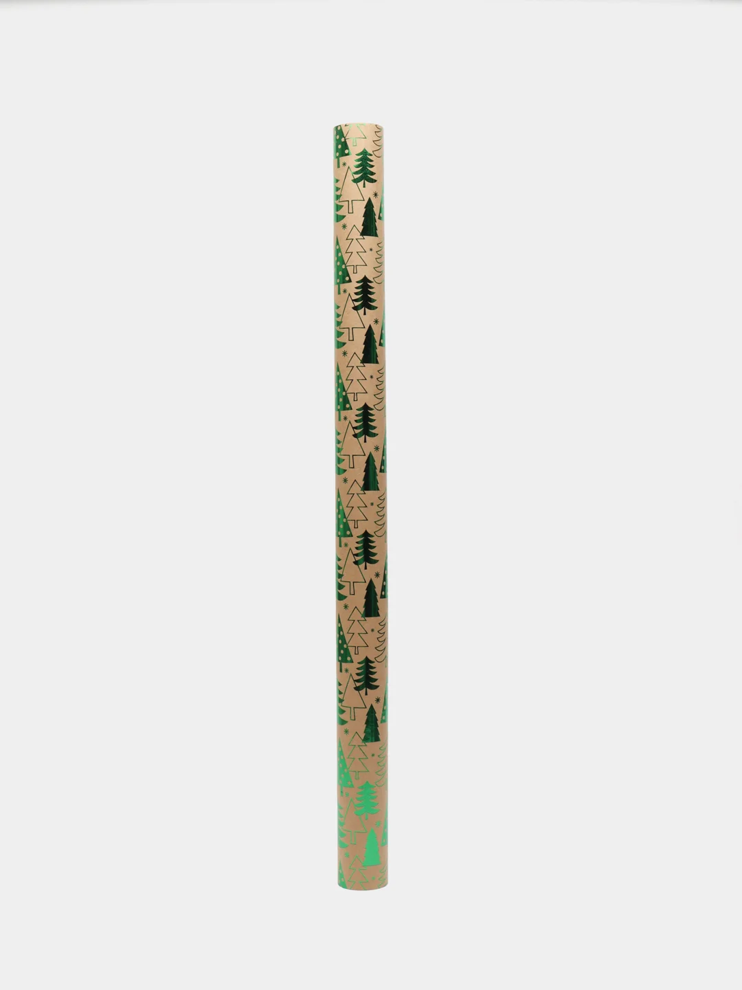 Бумага упаковочная, для подарков, новогодняя, крафт, "Green Trees", Золотая Сказка