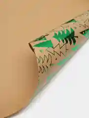 Бумага упаковочная, для подарков, новогодняя, крафт, "Green Trees", Золотая Сказка