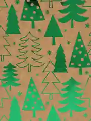 Бумага упаковочная, для подарков, новогодняя, крафт, "Green Trees", Золотая Сказка