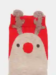 Белый носки новогодние, женские, с принтом
