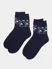 Синий меланж женские зимние термоноски, утепленные, хлопок