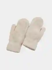 Белый варежки женские, шерстяные, однотонные, двухслойные