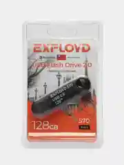 Черный флешка Exployd 570 128GB USB 2.0, флеш карта, карта памяти