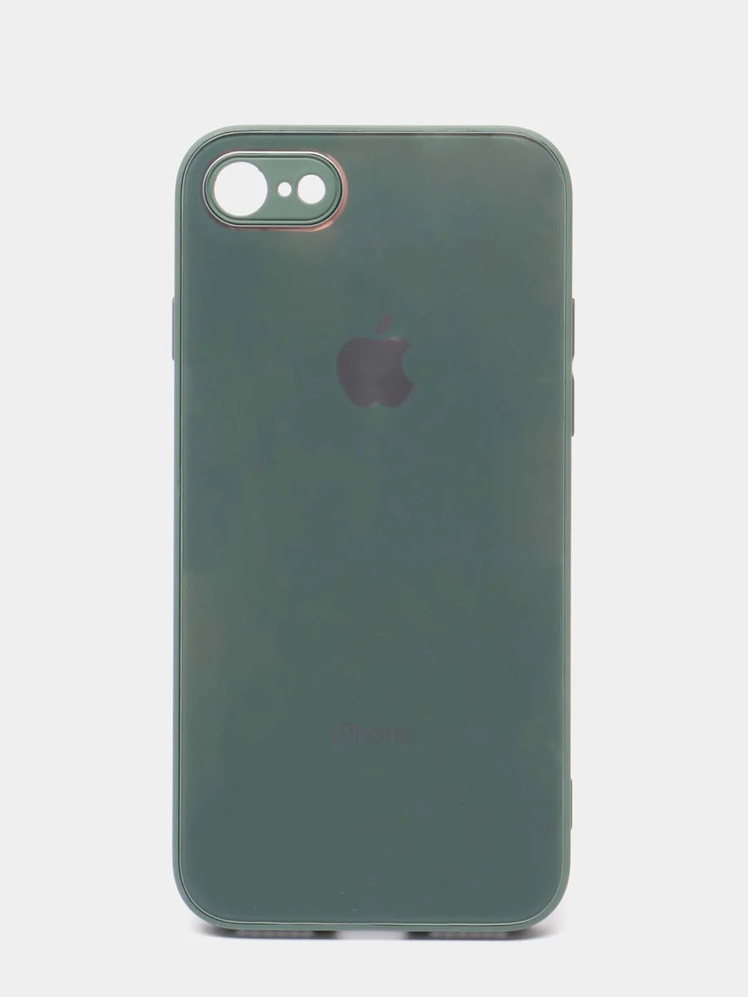 Тёмно-зелёный чехол для iPhone 11, 12, 13, 12 Pro Max, 12 Pro, силиконовый, со стеклянной панелью