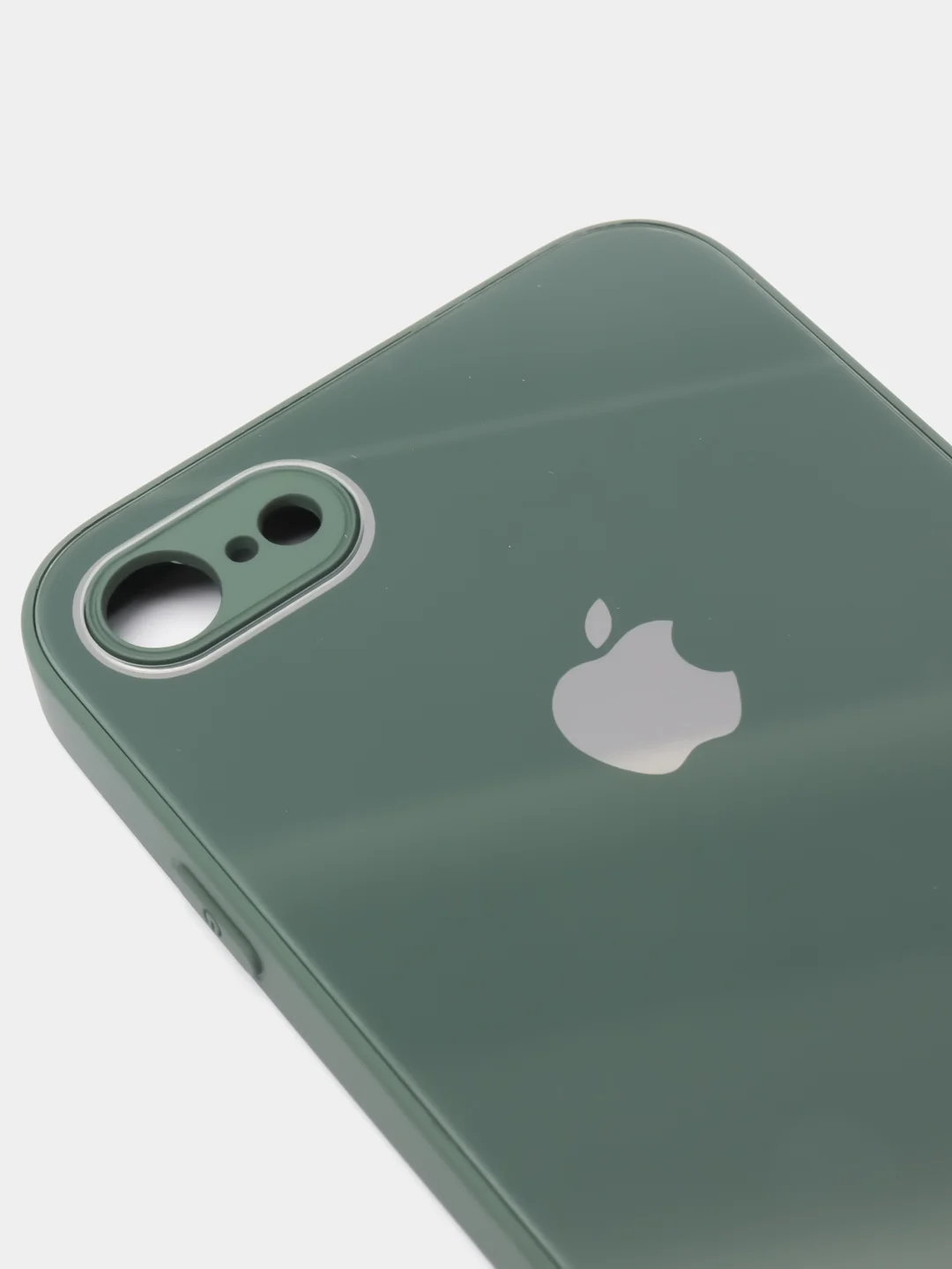 Тёмно-зелёный чехол для iPhone 11, 12, 13, 12 Pro Max, 12 Pro, силиконовый, со стеклянной панелью