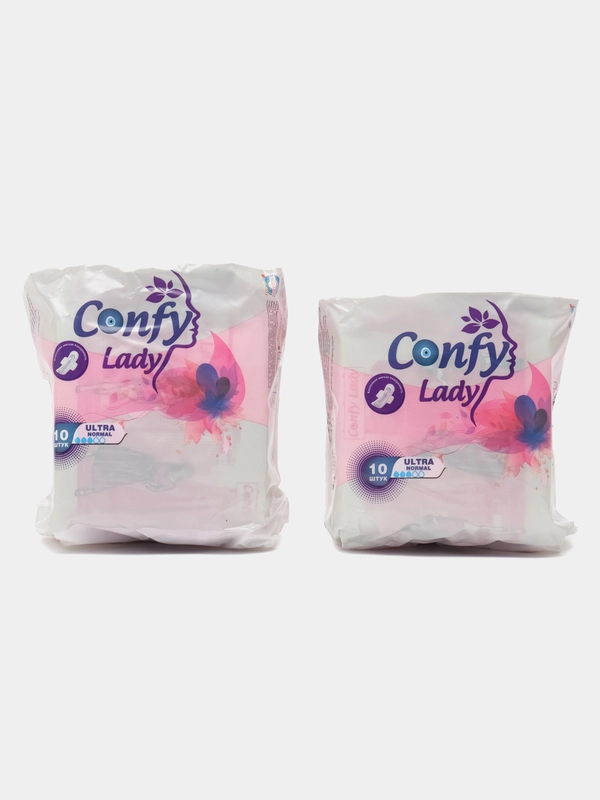 Гигиенические женские прокладки CONFY Lady Ultra Normal, 10 шт, 1+1