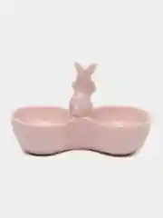 Менажница керамическая 2 ячейки "Кролик", 11,5 х 5,5 х 8 см, цвет розовый