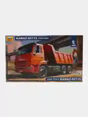 Оранжевый сборная модель KAMAZ-65115 самосвал масштаб 1:35 КИТ, пластик, камаз