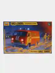 Красный сборная модель УАЗ-3909 "Буханка", масштаб автомобиля 1:43, пластик КИТ машина
