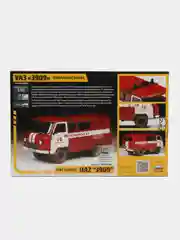 Красный сборная модель УАЗ-3909 "Буханка", масштаб автомобиля 1:43, пластик КИТ машина