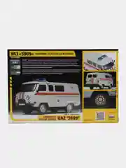 Белый сборная модель УАЗ-3909 "Буханка", масштаб автомобиля 1:43, пластик КИТ машина