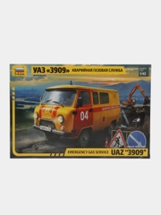 Сборная модель УАЗ-3909 "Буханка", масштаб автомобиля 1:43, пластик КИТ машина