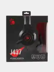 Игровые наушники с микрофоном A4Tech Bloody J437, черный, 1.8 м, мониторные, USB J437