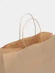 Бежевый пакет бумажный крафт с кручеными ручками, 1 шт, 2 шт, 5 шт